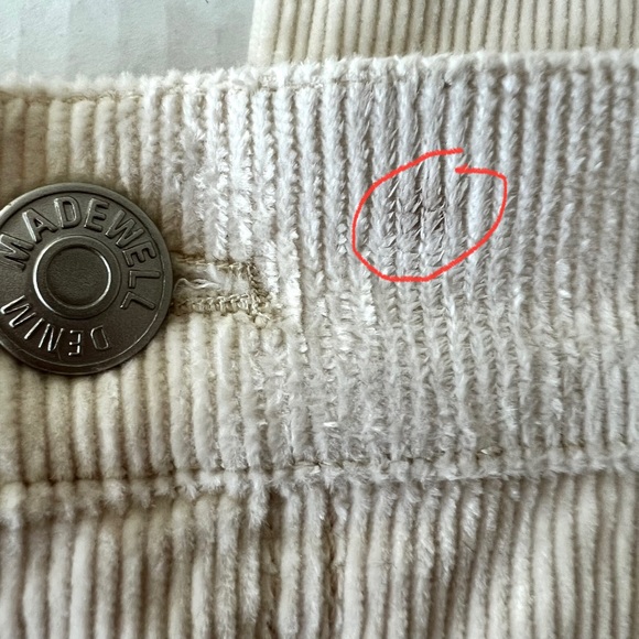 Madewell Emmett 2.0 Corduroy Wide Leg Pants High Rise Cream 32 NWT - Picture 13 of 16